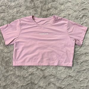 Alphalete Mesh Crop-Pastel Pink